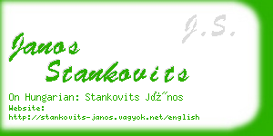 janos stankovits business card